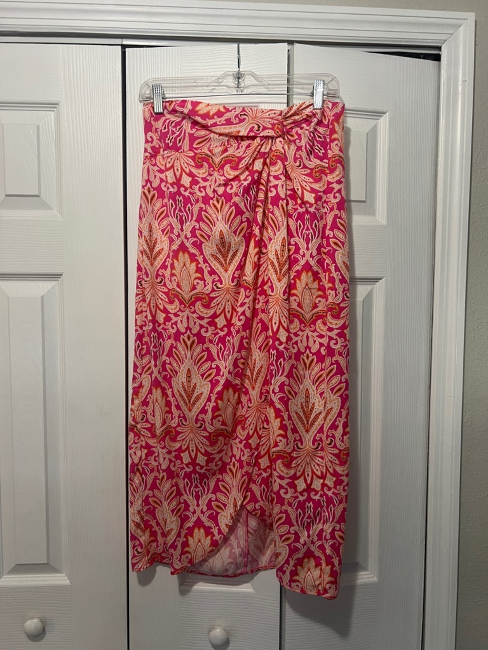 Pink Paisley Wrap Skirt loft